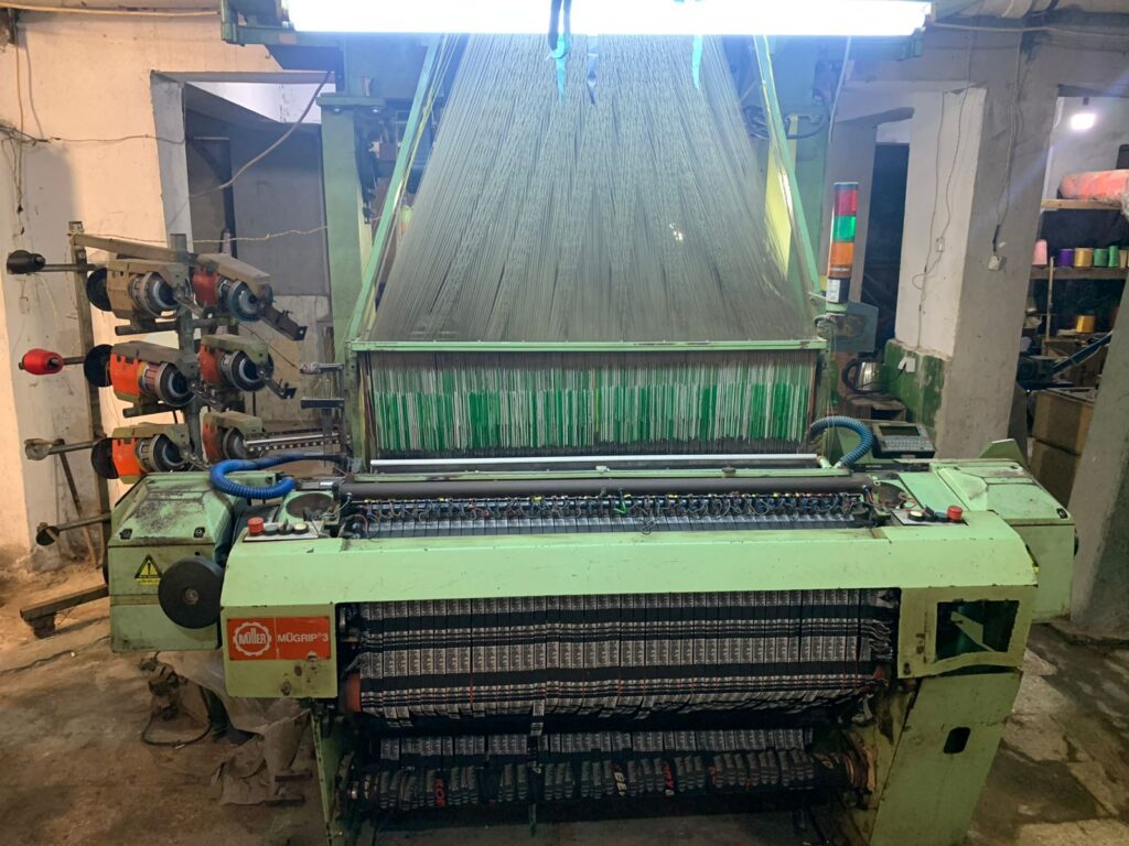 FOR SALE 2 Jakob Müller MBJ3 label weaving machines with gantries and all related accessories