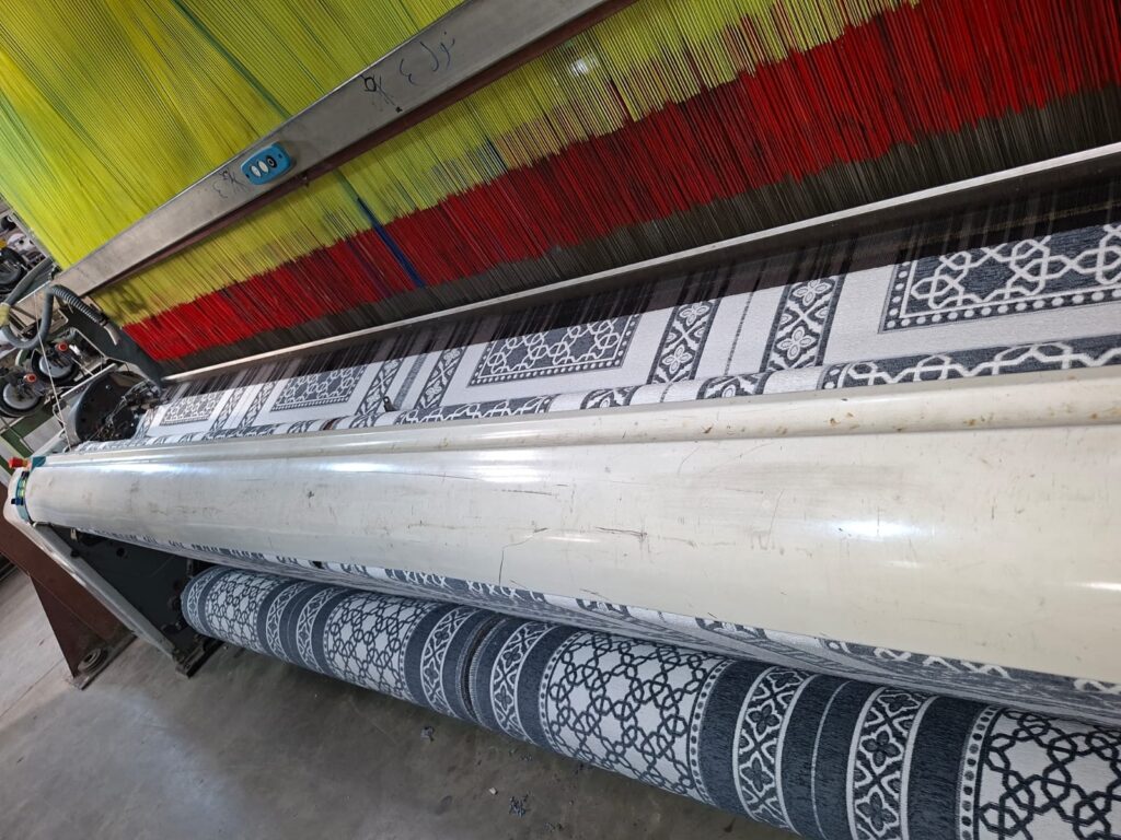4 dobby looms wide and 5 jacquards machines